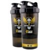 2 Pack Protein Shaker Cup with Storage, 16 Ounces Blender Bottle for Protein Mixes